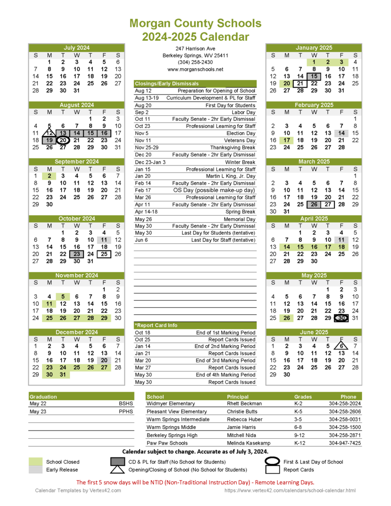 Augusta County School Calendar 2025