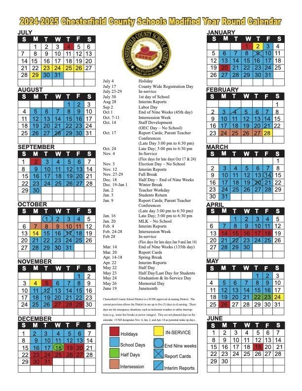 2024 2025 School Calendar Now Approved Chesterfield County 
