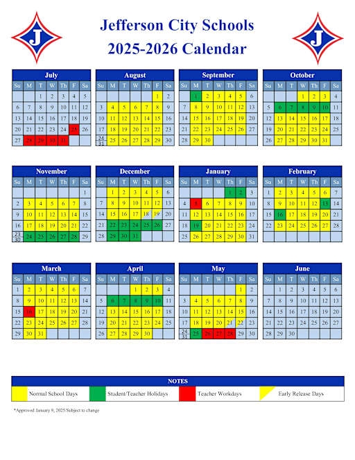2025 2026 Calendar Jefferson City Schools