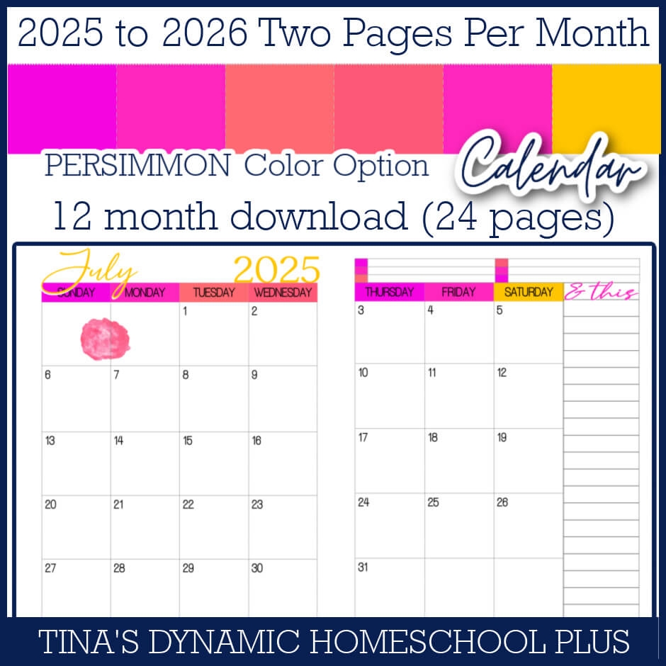 Free Printable 2 Page Monthly Calendar 2025 2026
