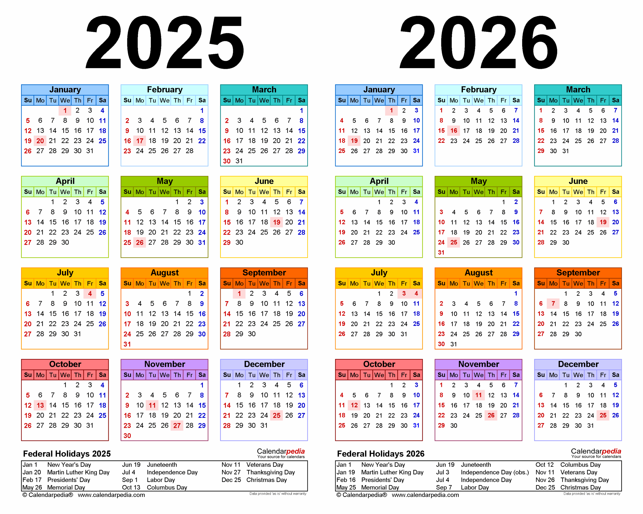 Calendar 2025 2026 Printable