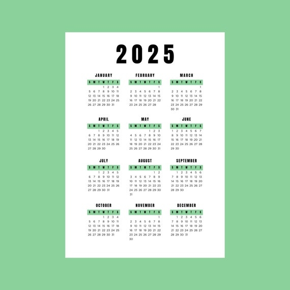 Free Printable 2025 Calendar Calendar 12