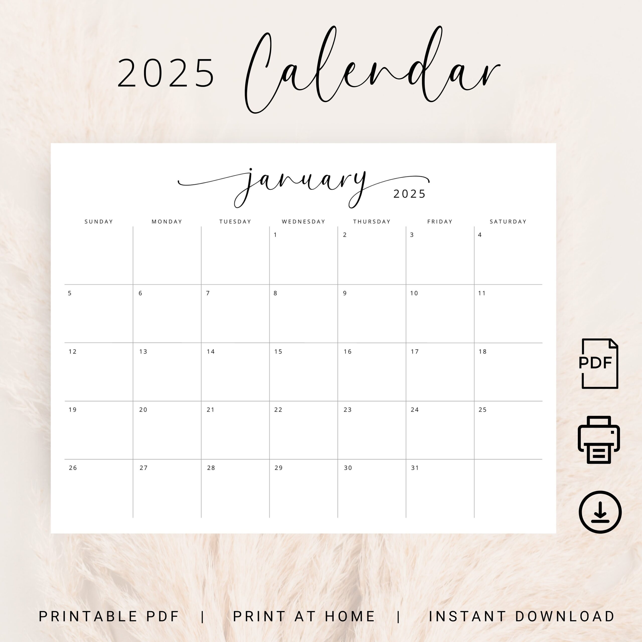 Free Printable 2025 Calendar With Sunday Highlights