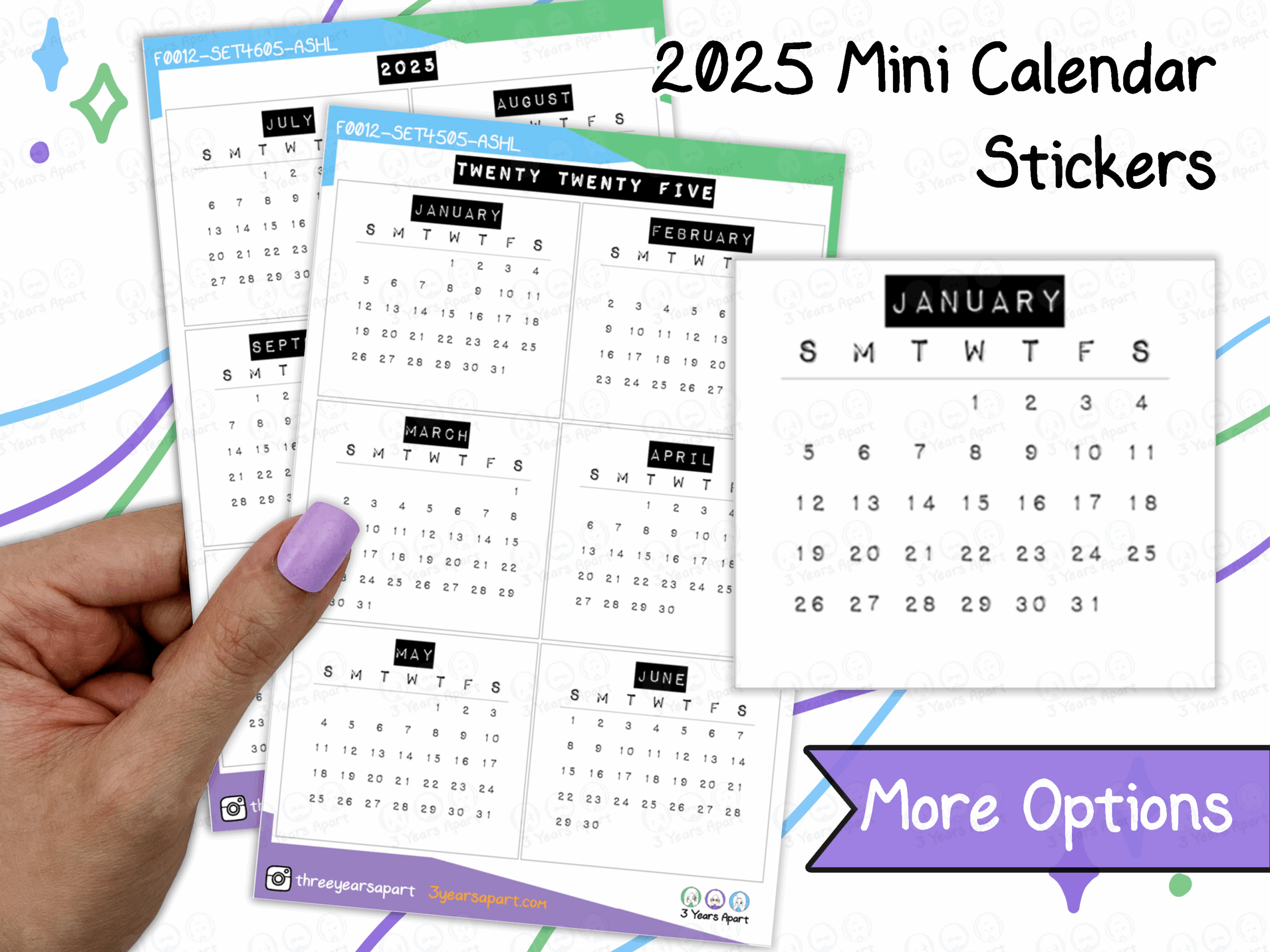 2025 Calendar Free Printable Bullet Journal And Planner Free Download Year at a Glance U0026 Future Log 3 Years Apart