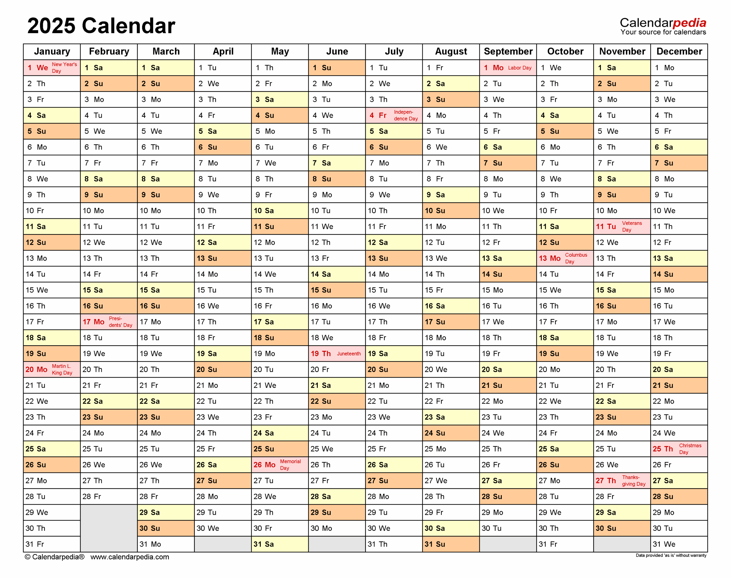 2025 Calendar Free Printable Excel Templates Calendarpedia