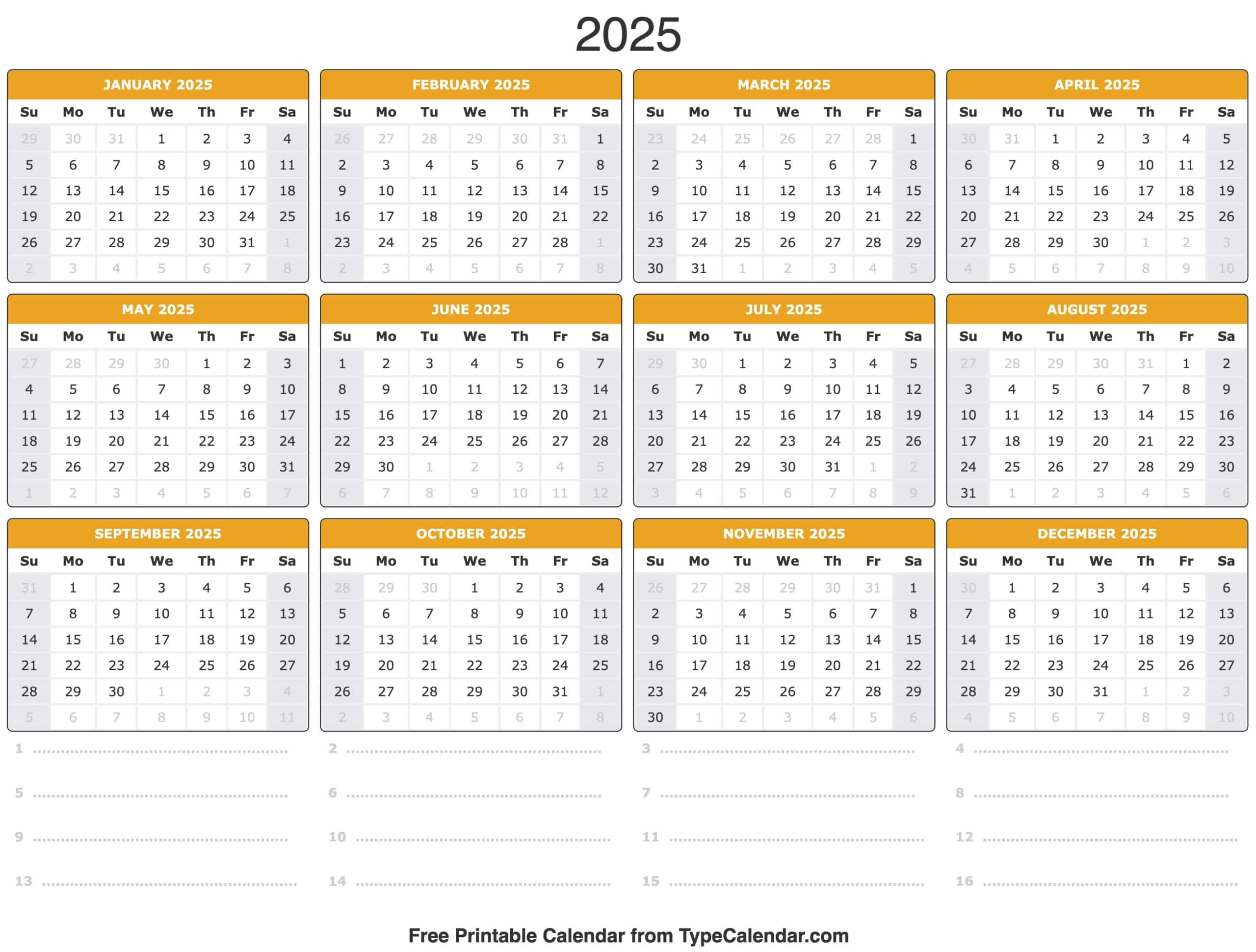 Free Printable Calendar 2025 Time And Date