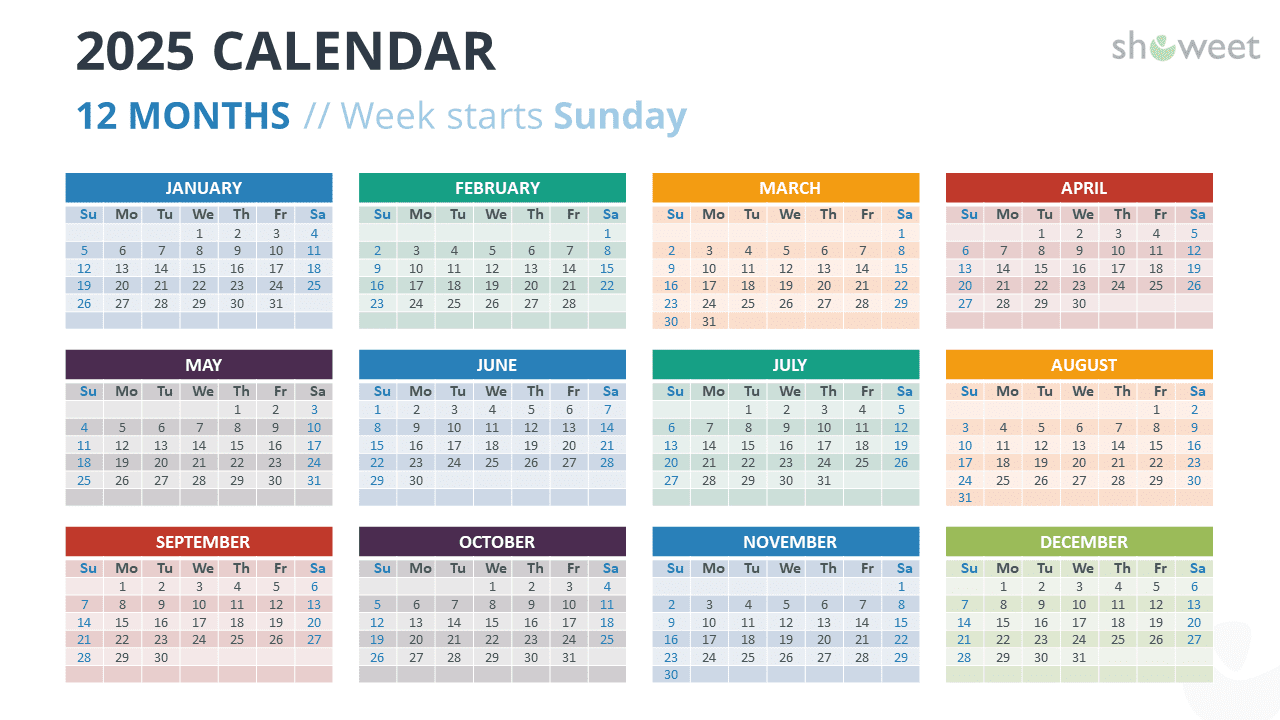 2025 Calendar Templates For PowerPoint U0026 Google Slides