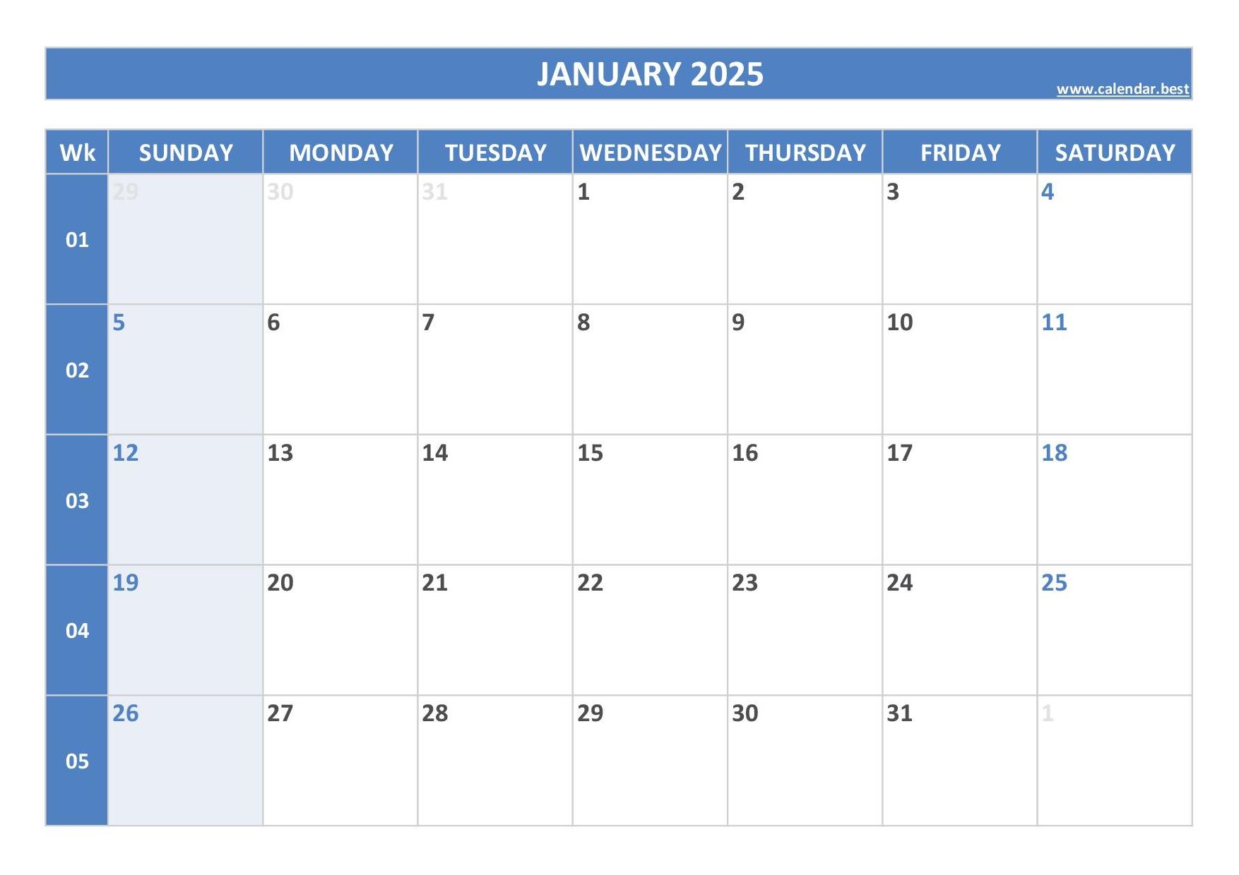 2025 Calendar With Week Numbers US And ISO Week Numbers 