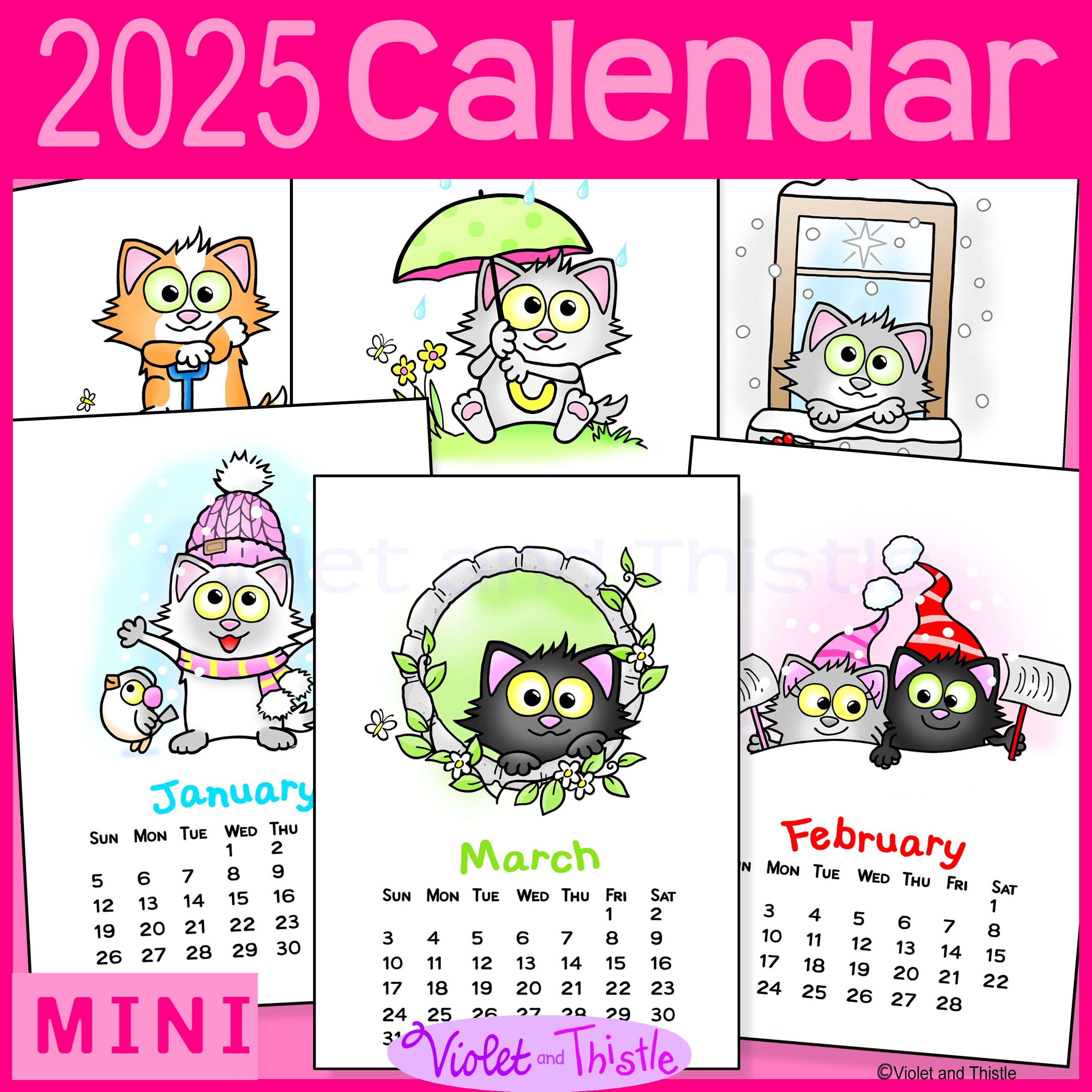 Free Printable 2025 Calendar With Cats