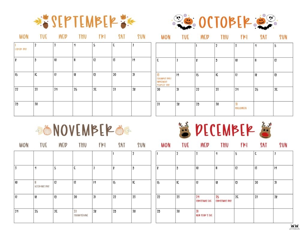 Free Printable 4x8 Monthly Calendar 2025