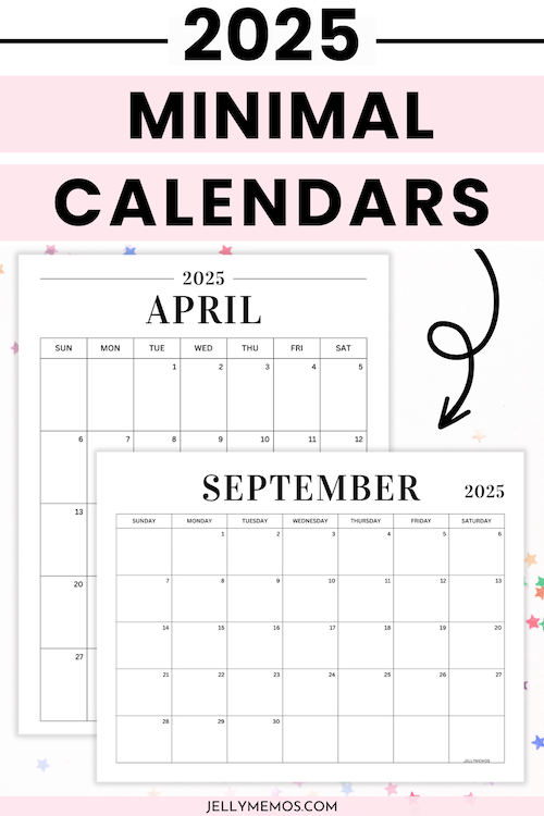 2025 Minimal Calendar Printable Vertical U0026 Horizontal JellyMemos