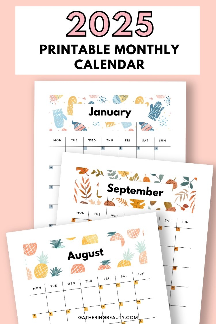 Free Printable 2025 Calendar With Design