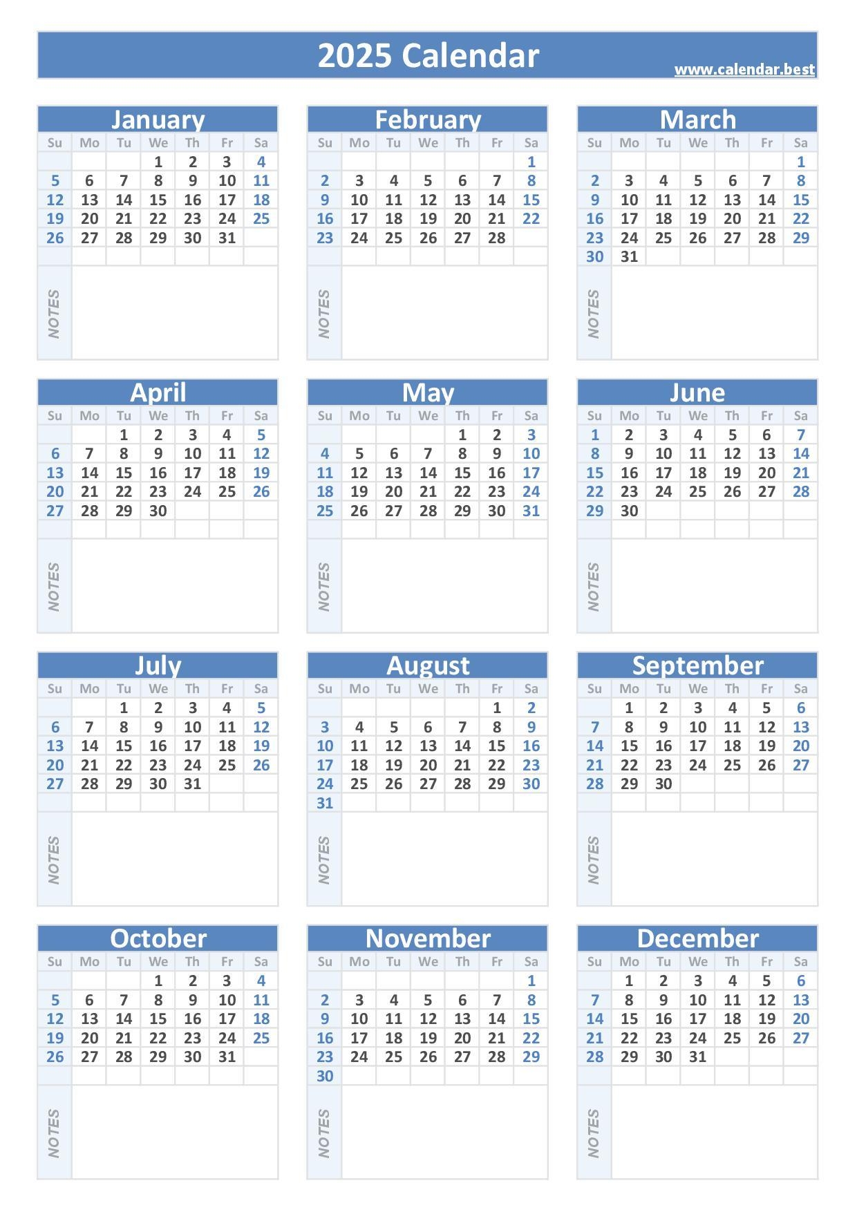 Free Printable 2025 Monthly Calendar With Week Numbers