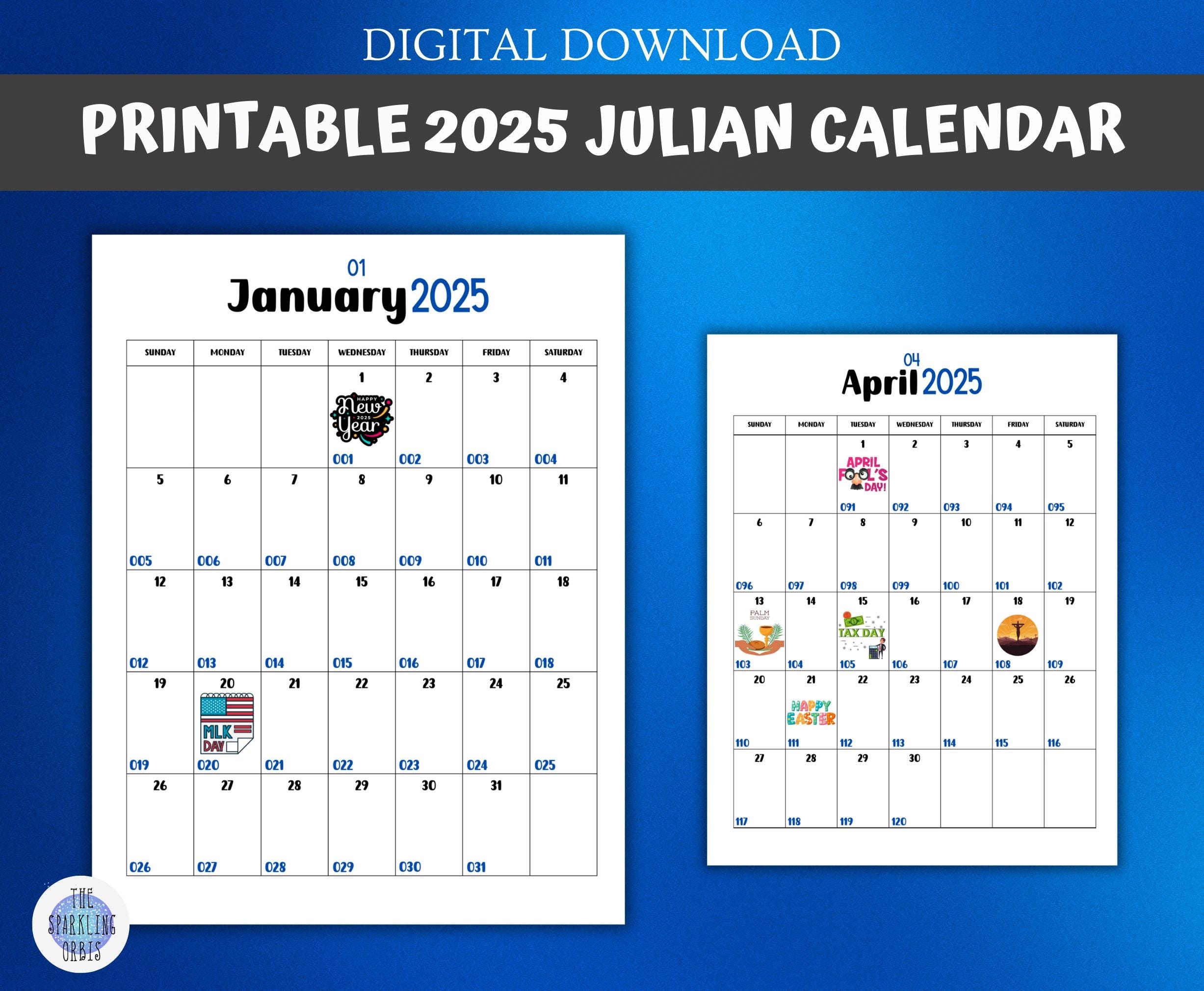 2025 Julian Calendar Printable
