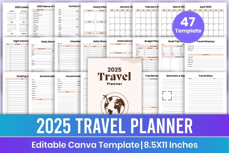 2025 Travel Planner Canva Template
