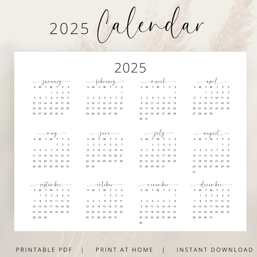 Free Printable 2025 Calendar With Sunday High Lightes