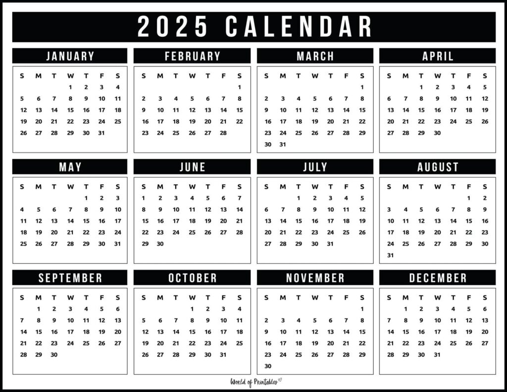 2025 Year Calendars 70 Best Printables World Of Printables