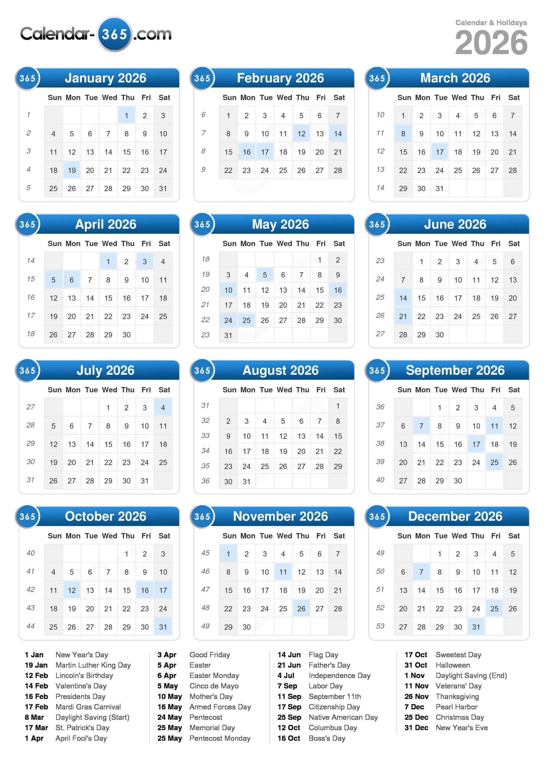 January 2026 Calendar With Indian Holidays Printable
