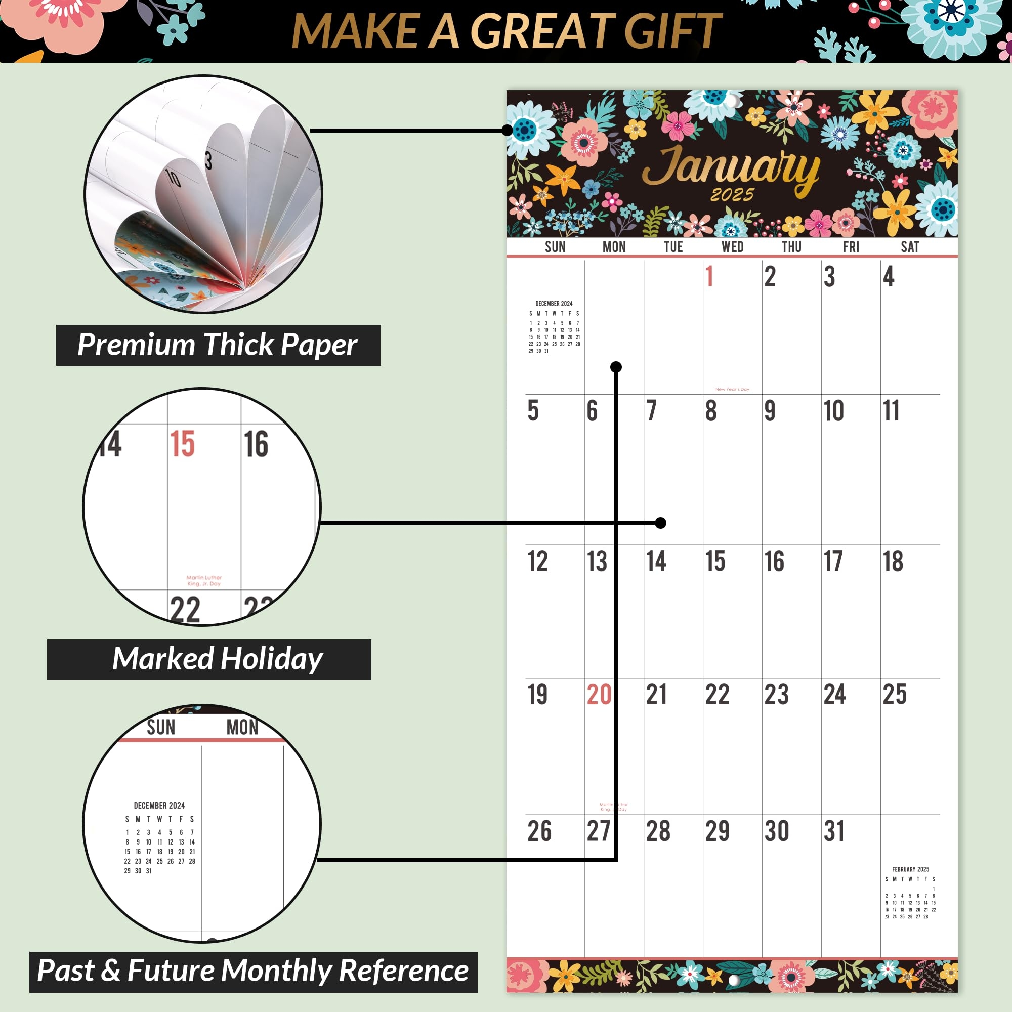 Amazon 2025 Wall Calendar 12 Month 2025 Monthly Calendar 
