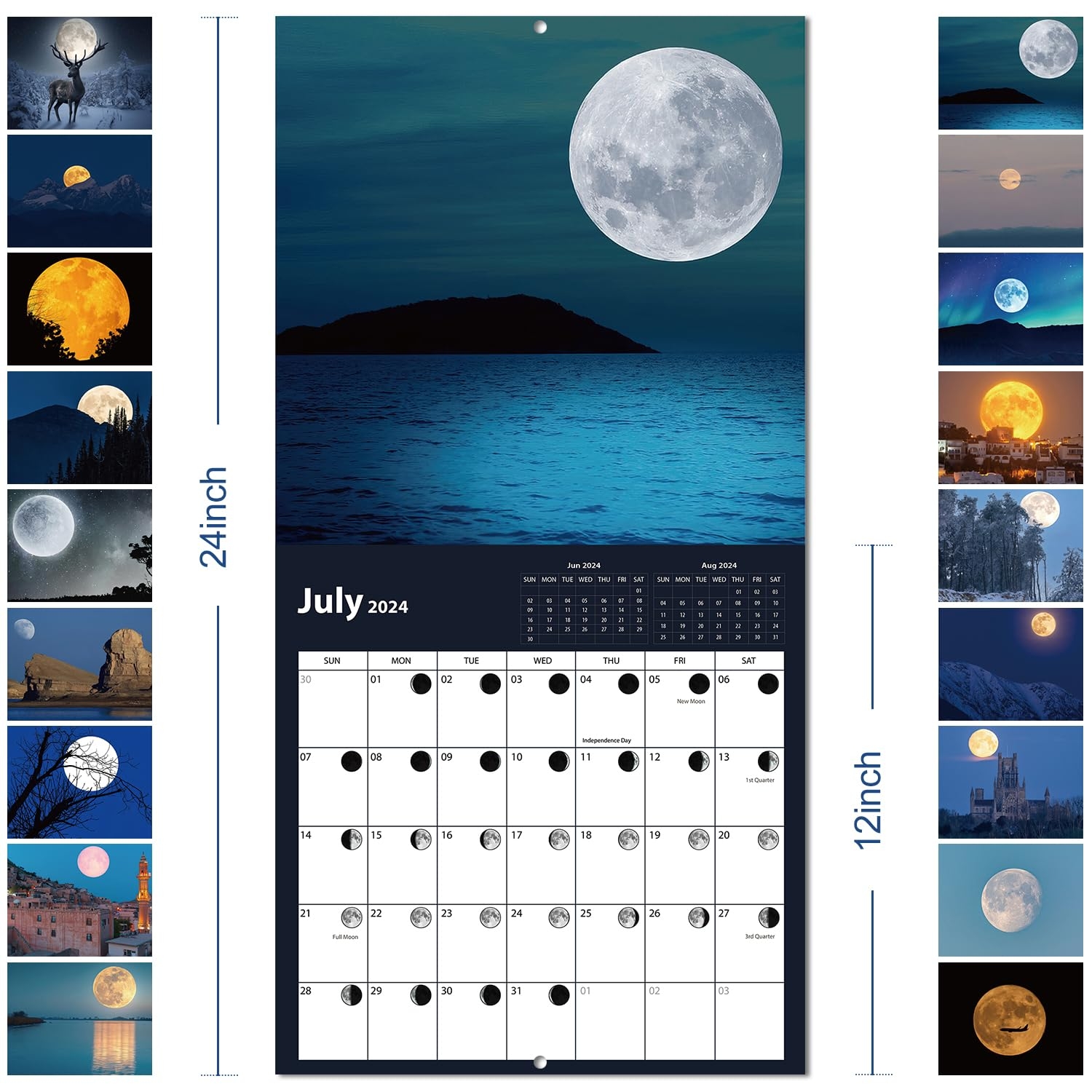 Amazon Wall Calendar 2025 Moon Calendar July 2024 2025 18 