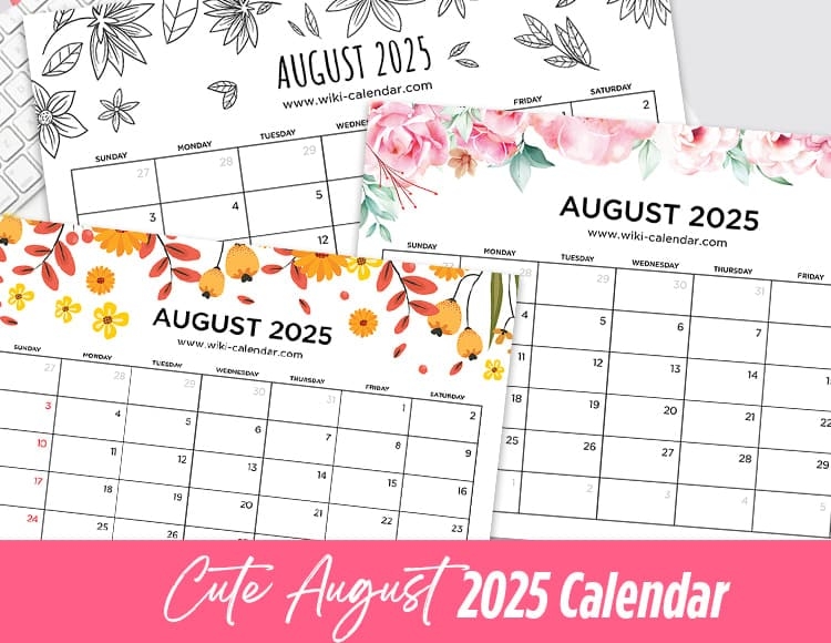 August 2025 Calendar Printable Templates U0026 More