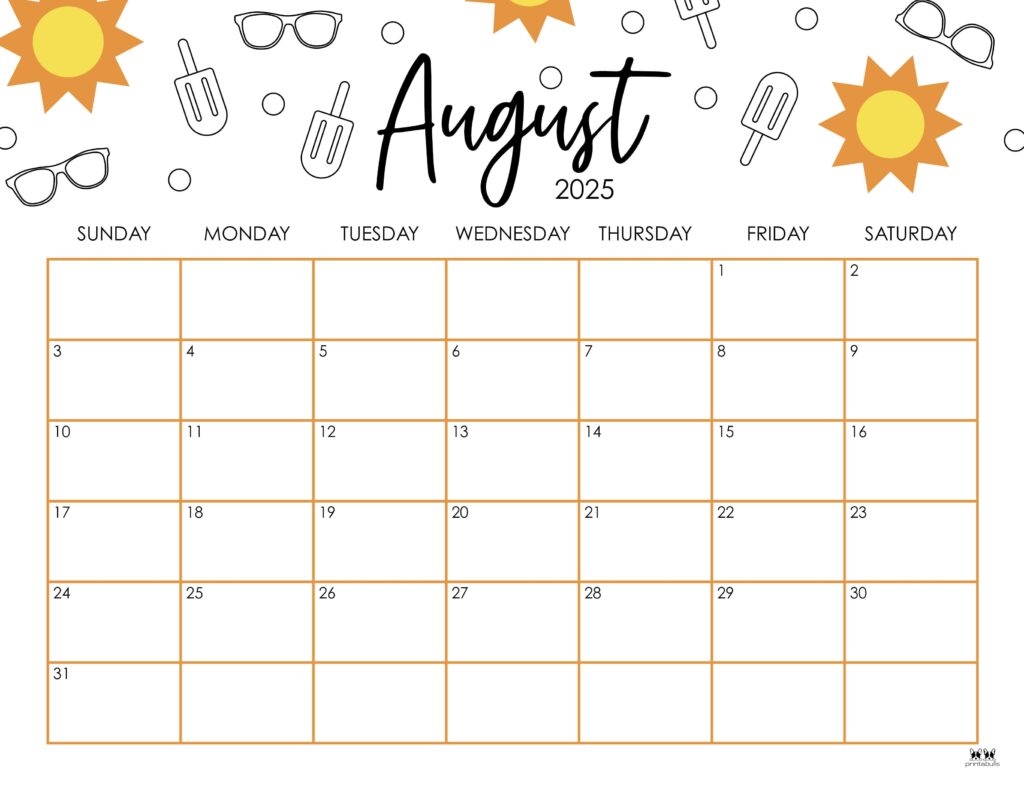 August Month 2025 Calendar