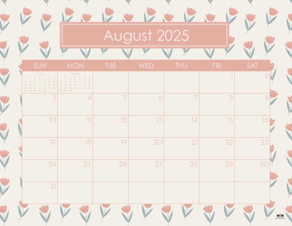 Free Printable August 2025 Calendar Cute