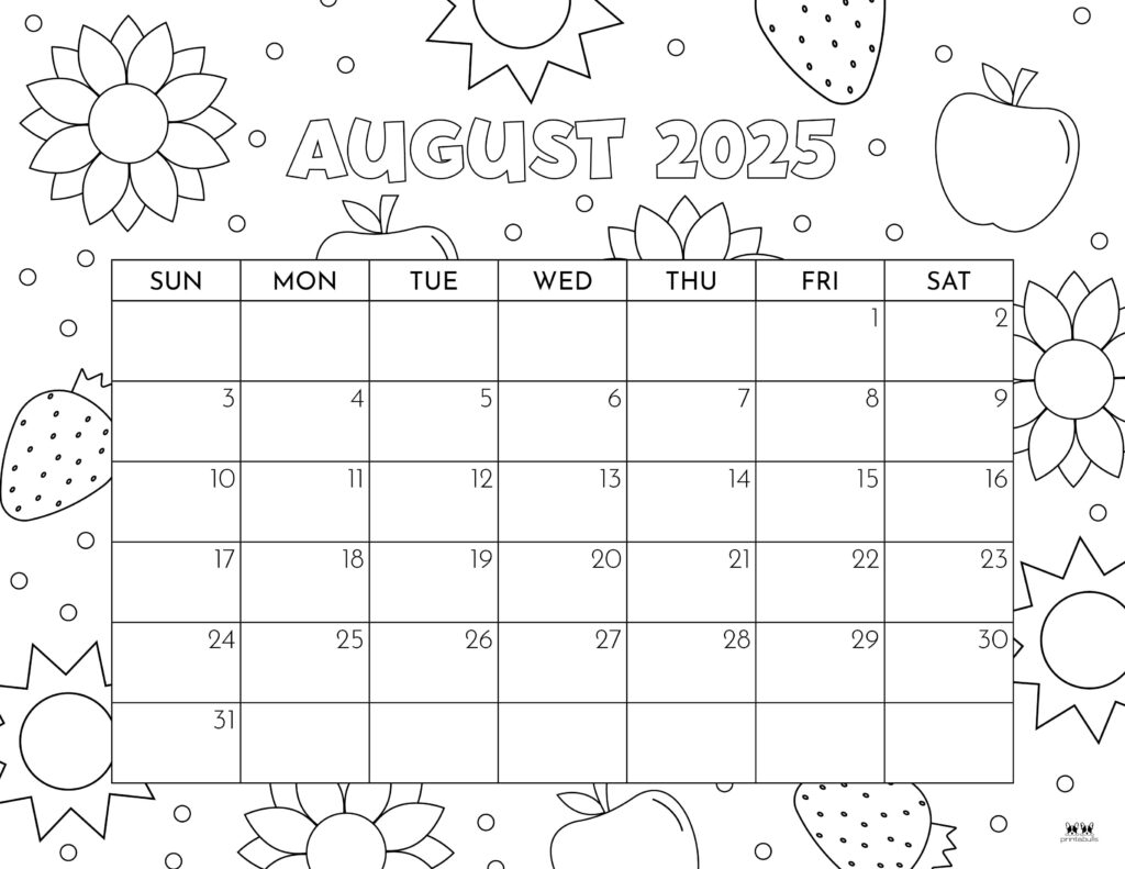 August 2025 Calendars 107 FREE Printables Printabulls