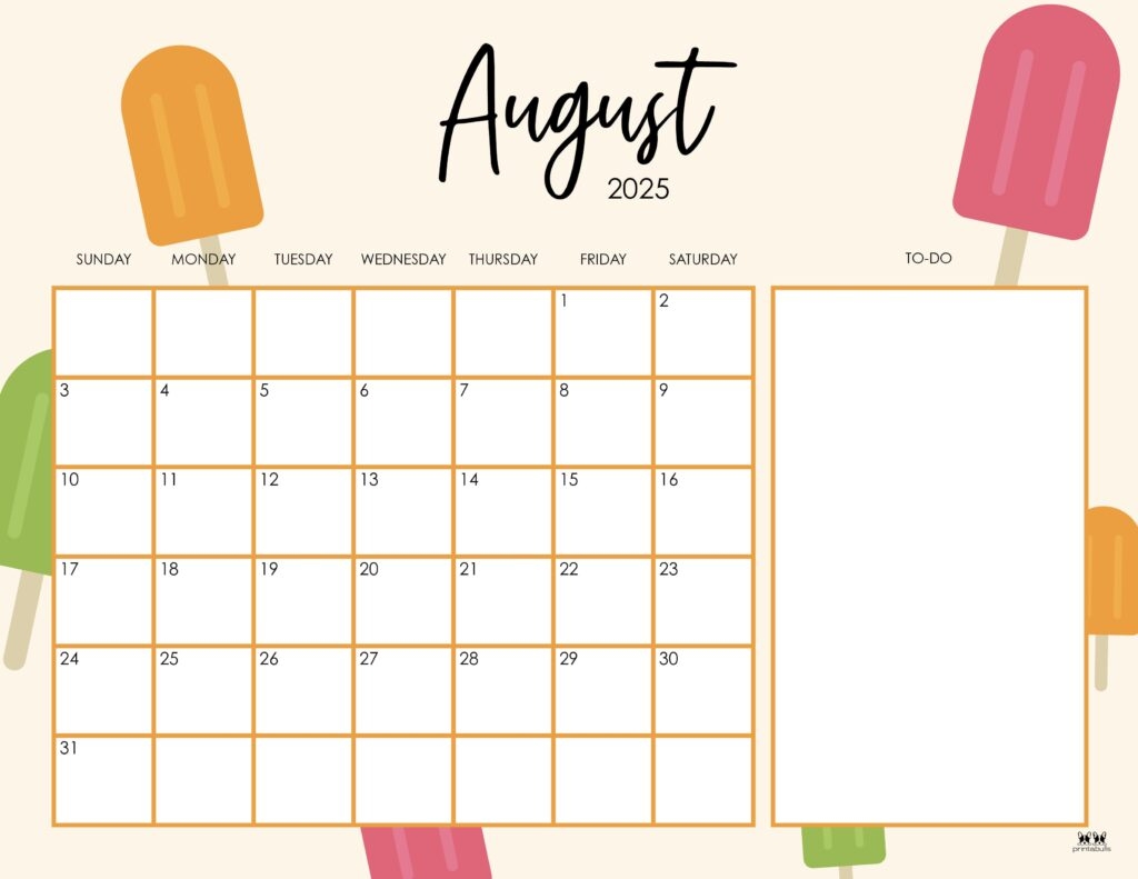 August 2025 Calendars 107 FREE Printables Printabulls