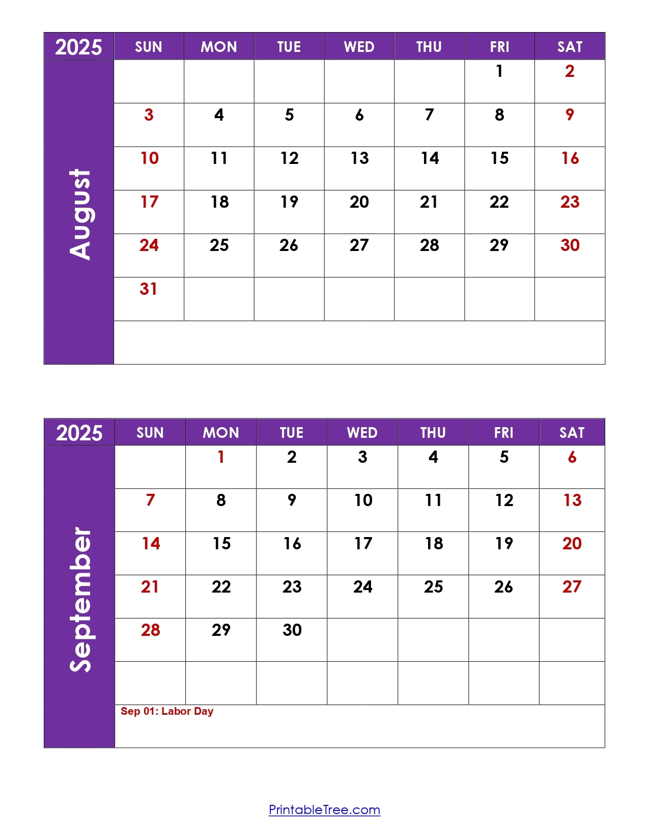 Calendar August And September 2025