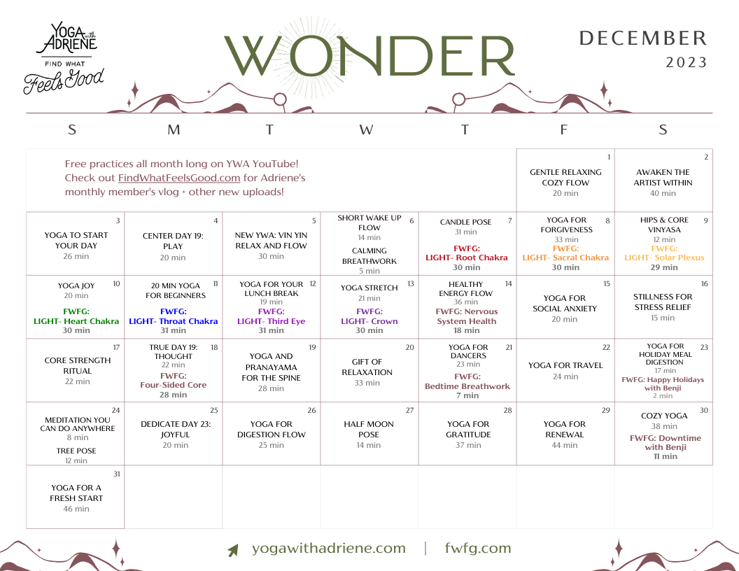 Yoga With Adriene October 2025 Calendar
