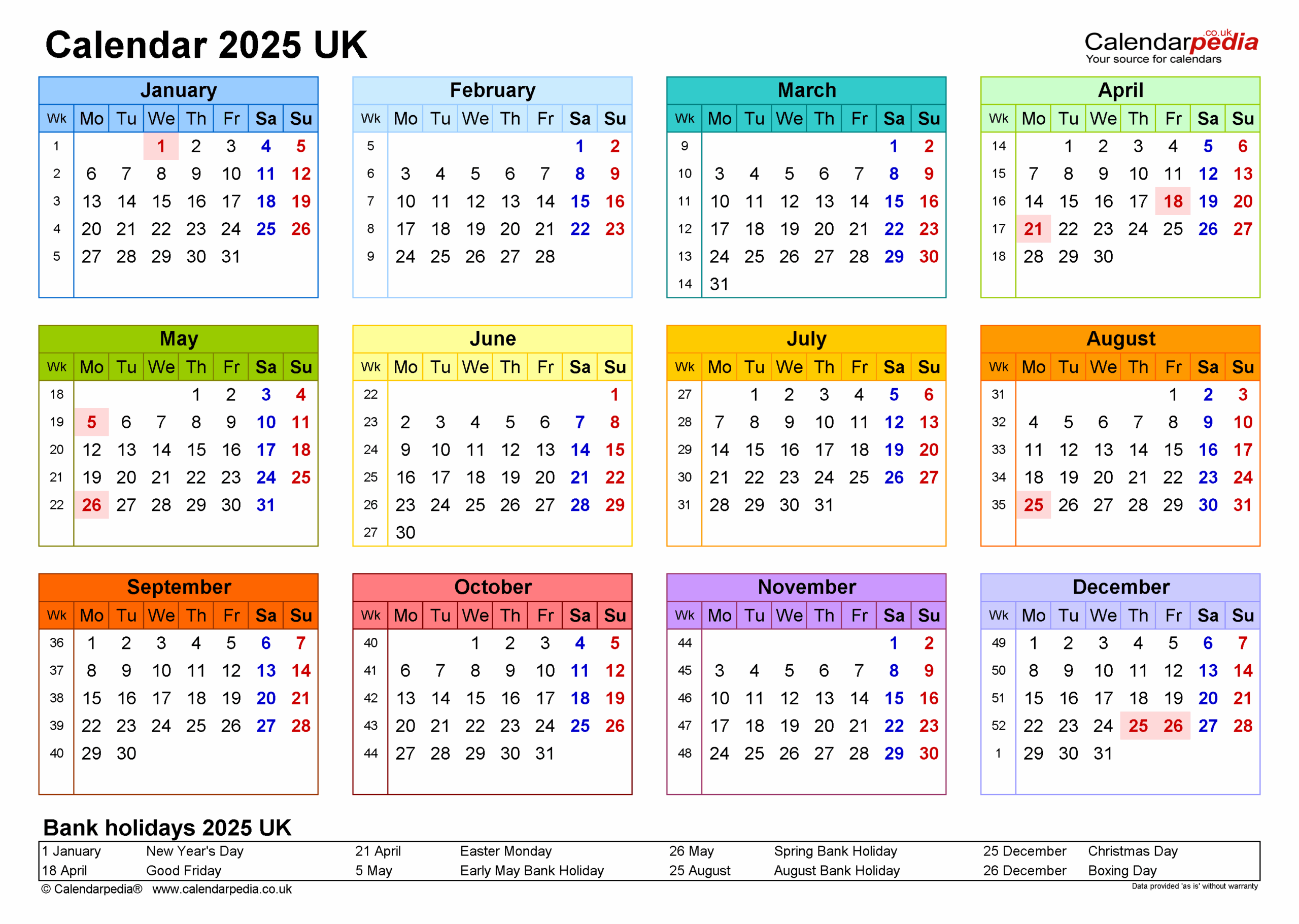 Free Printable 2025 Calendar Printable Word