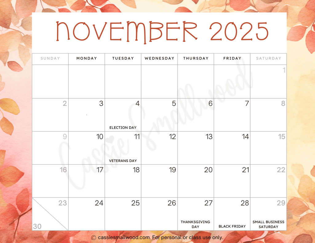 Cute 2025 Free Printable Monthly Calendars Cassie Smallwood
