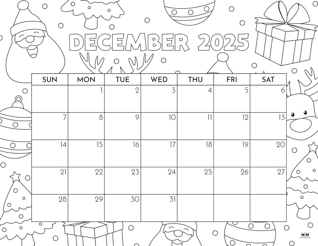 December 2025 Calendars 107 FREE Printables Printabulls