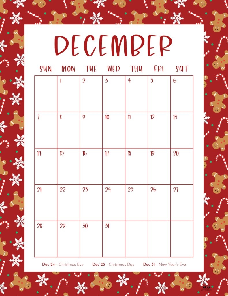 December 2025 Calendars 107 FREE Printables Printabulls