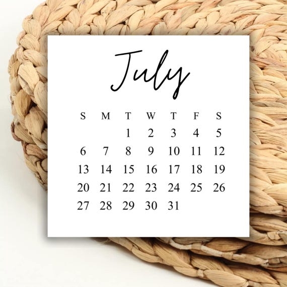 July 2025 Calendar Minimalist