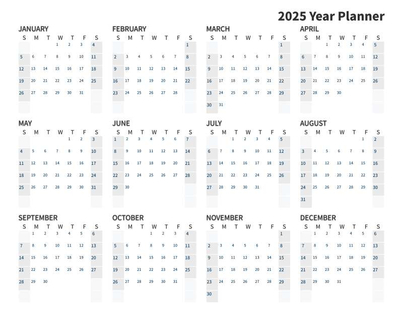 Google Calendar 2025 Printable