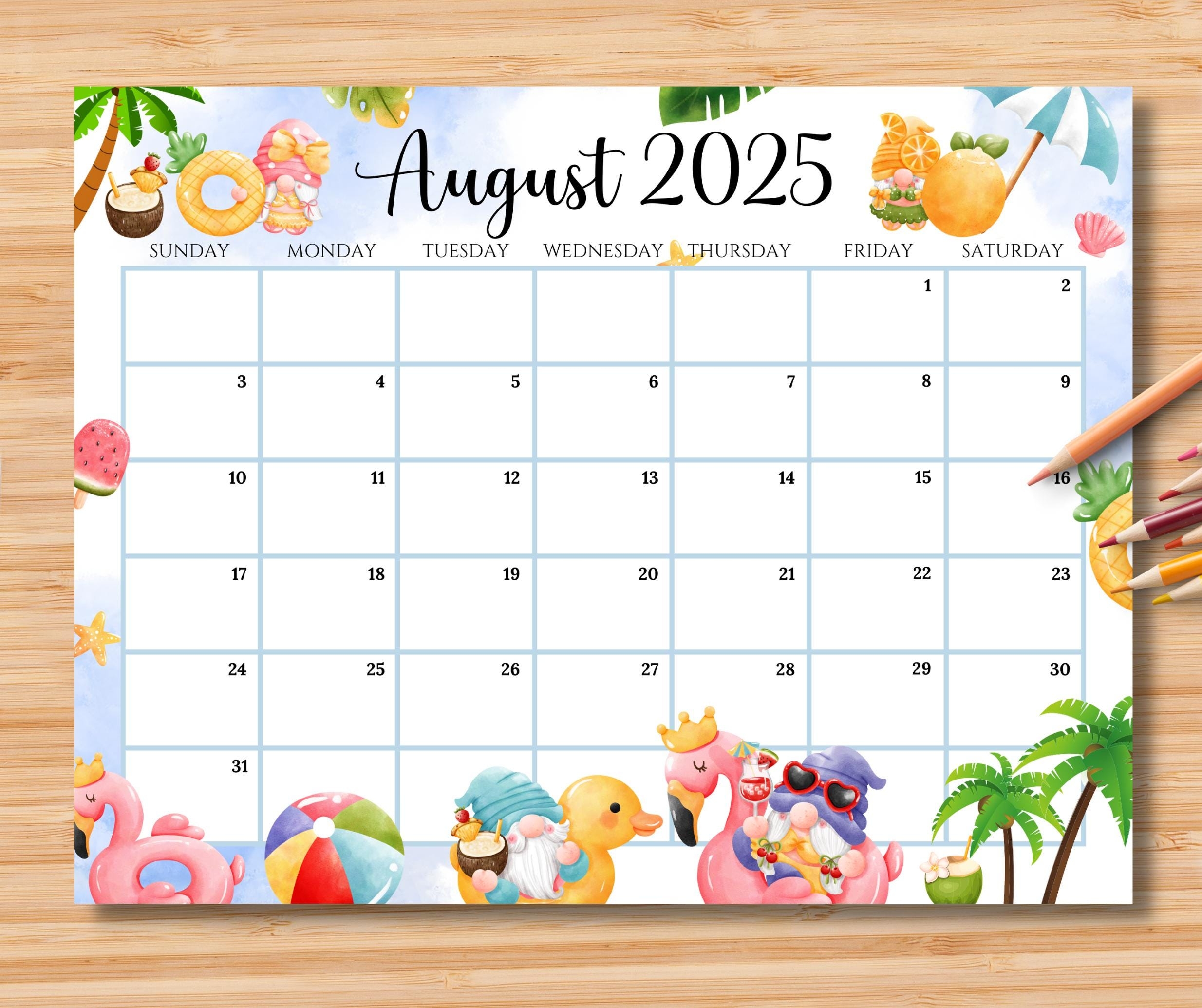 The Calendar For August 2025