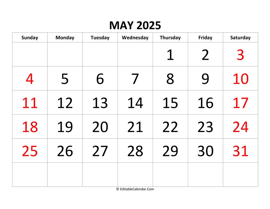 Editable Calendar 2025 2026 Word PDF Excel 