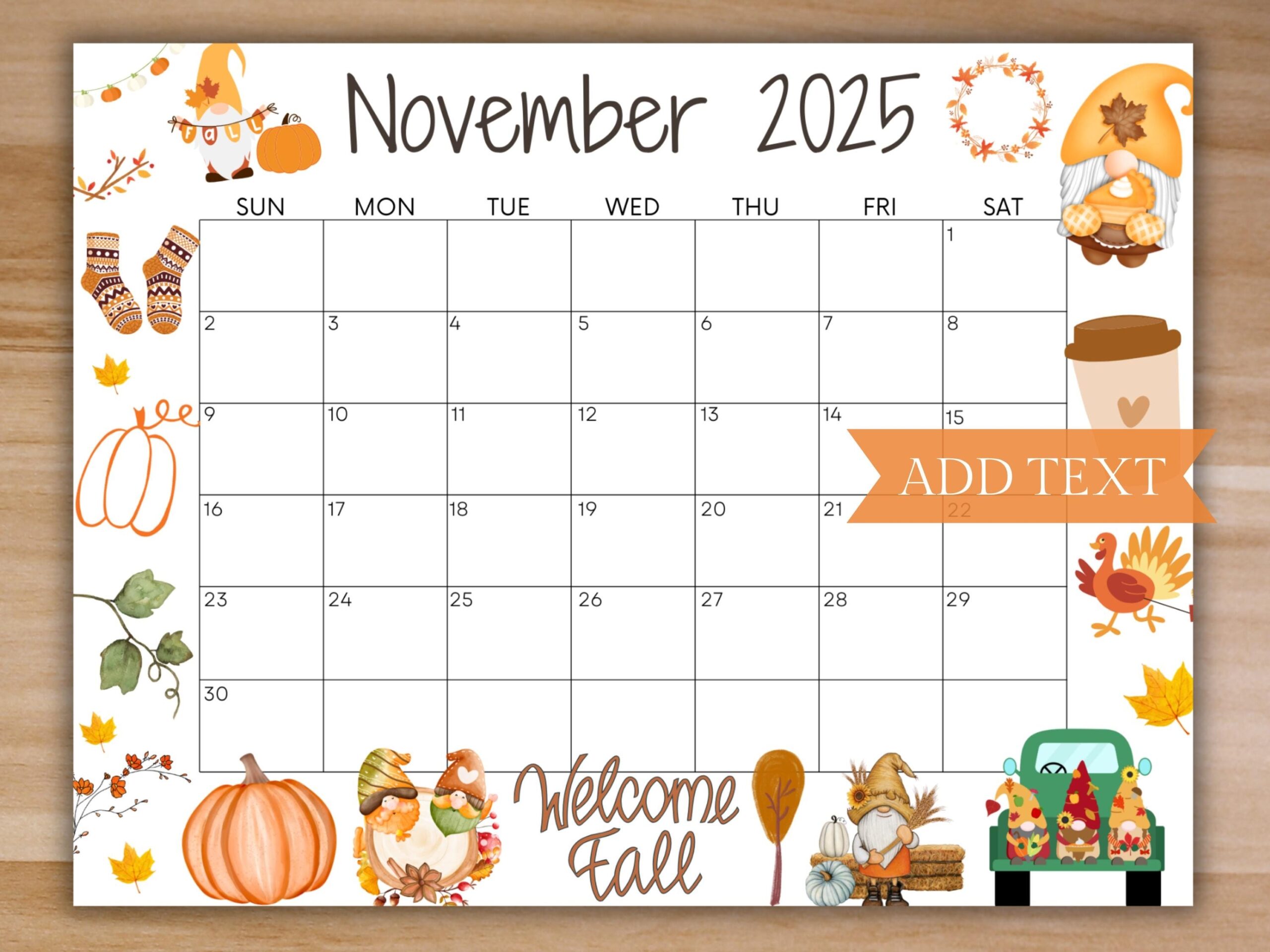 Printable November 2025 Calendar With Holidays