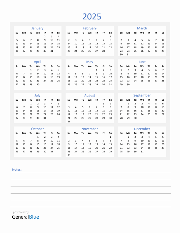Free 2025 Calendars In PDF Word Excel