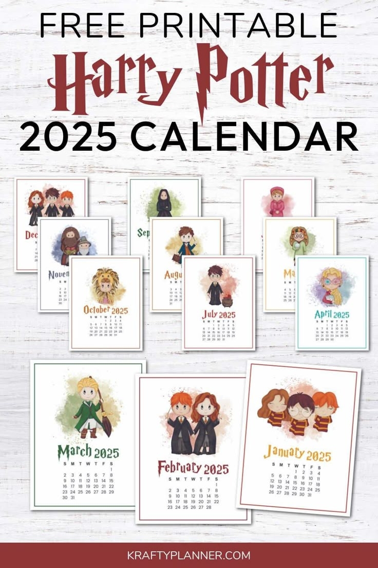 Free 2025 Harry Potter Wall Calendar Krafty Planner