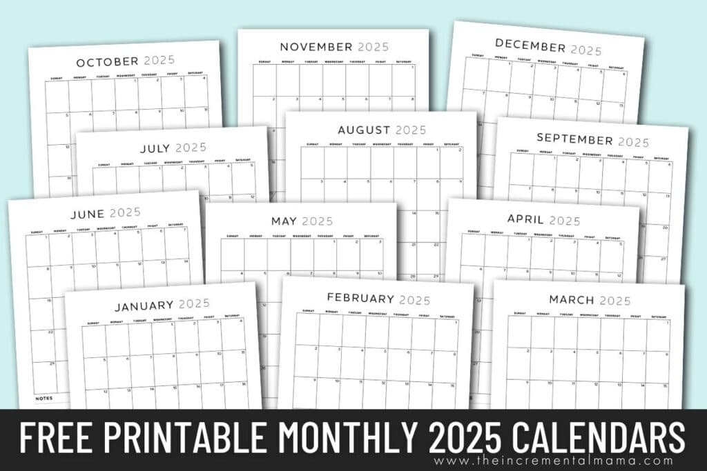 Free Printable 2025 Monthly Calendar With Holidays And Lines
