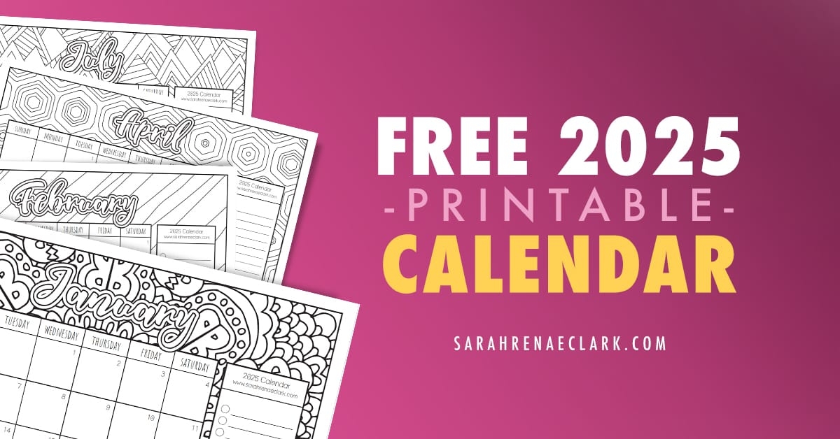 Free Printable 2025 Calendar Coloring Pages