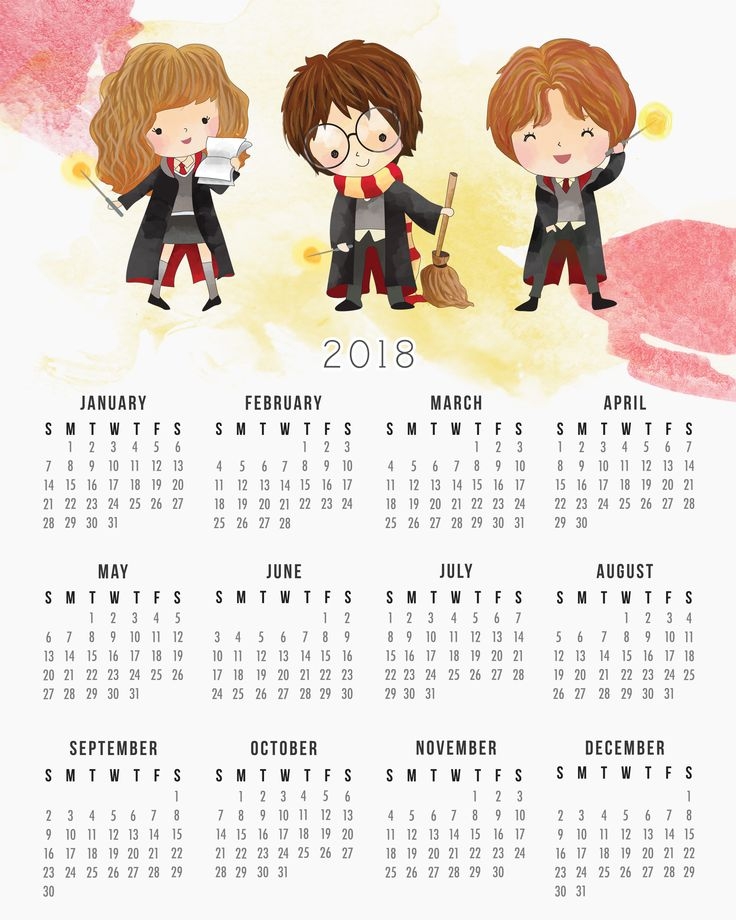 Free Harry Potter Printable Calendar The Cottage Market