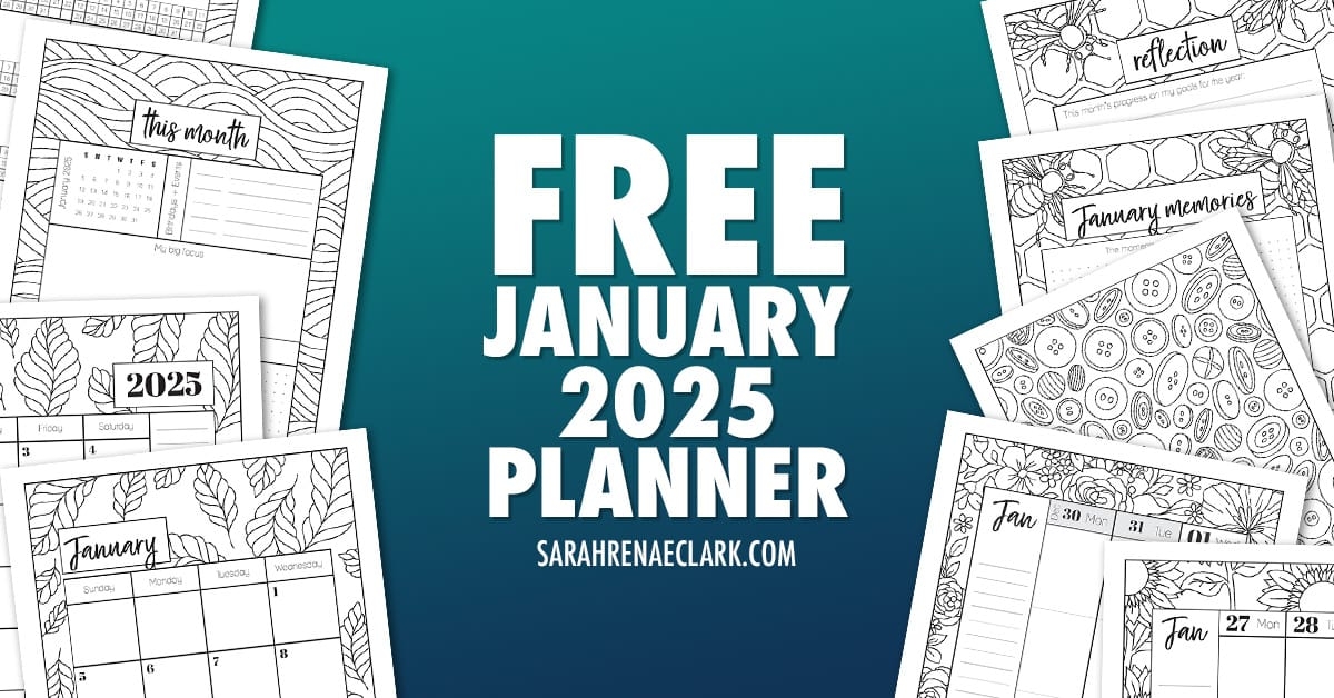 Free January Printable 2025 Planner By Sarah Renae Clark