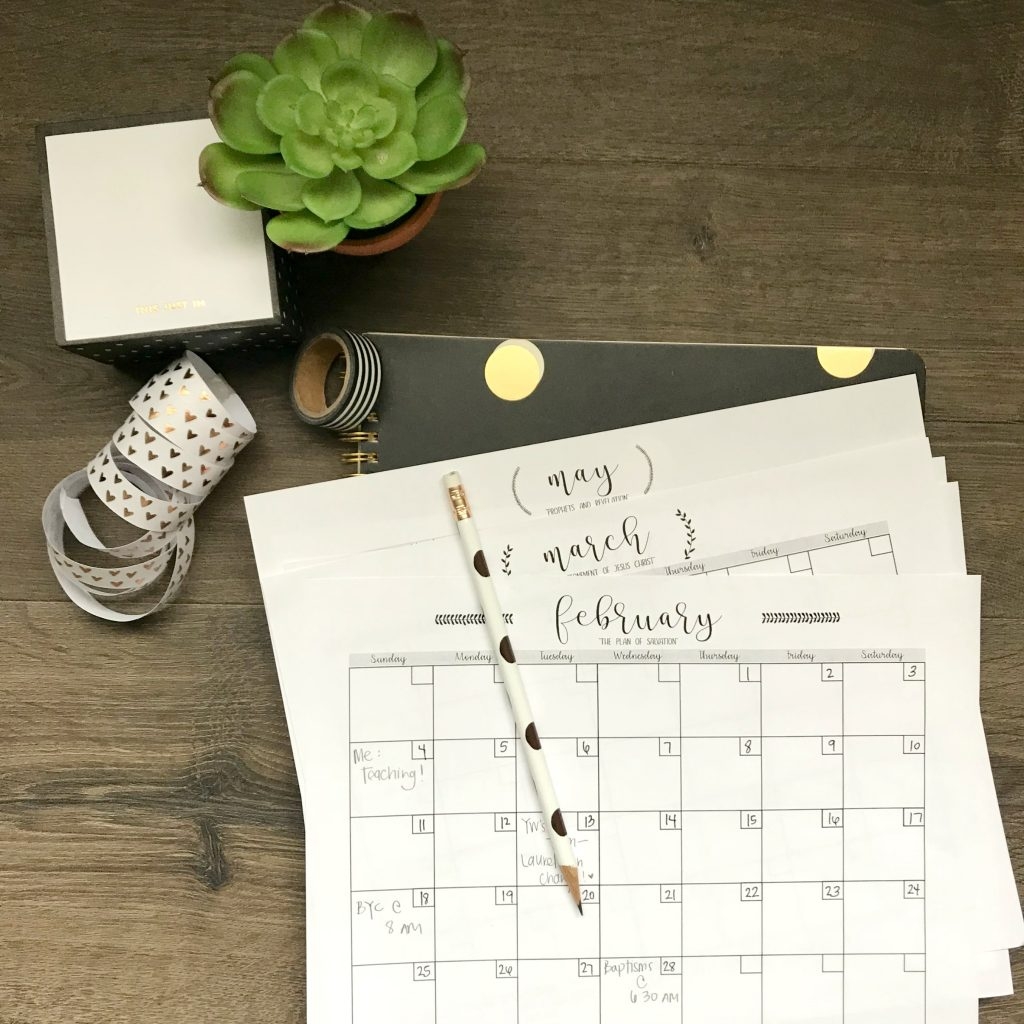 Free LDS Young Women s Calendar All Things Thrifty