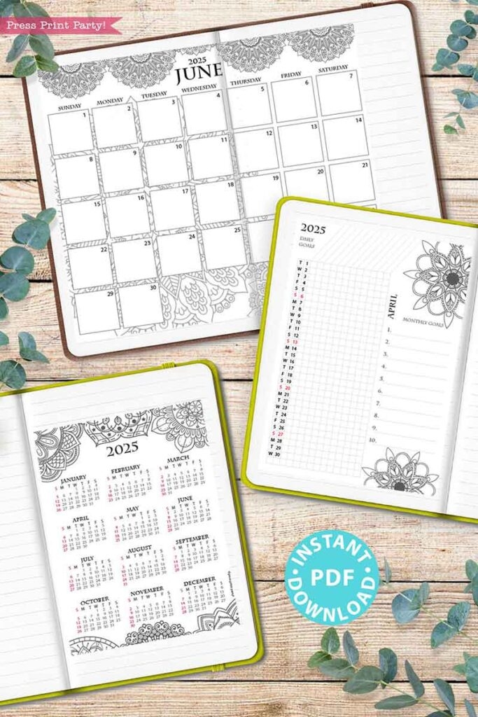 Free Printable 2025 Calendar For Bullet Journal