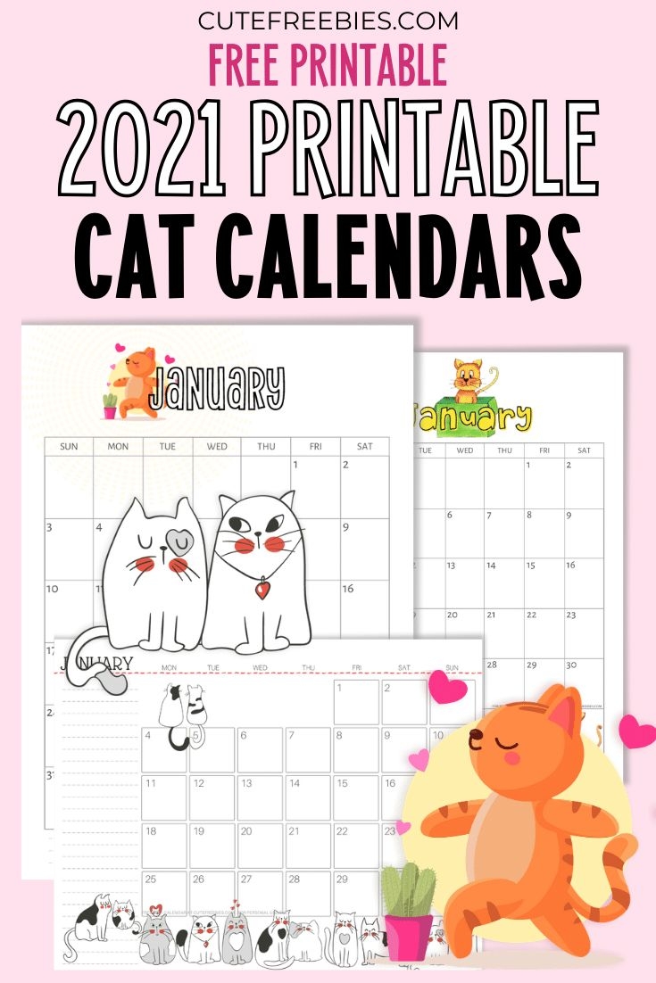 Free Printable 2025 Cat Calendar Super Cute Cute Freebies For You