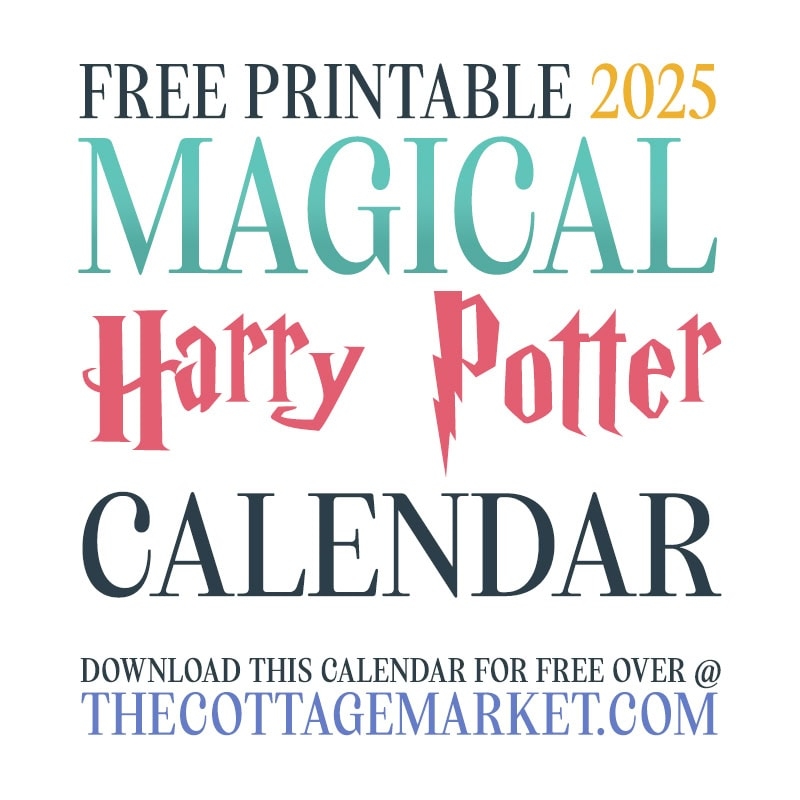 Free Printable 2026 Harry Potter Calendar The Cottage Market